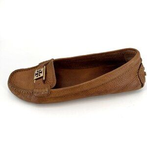 Tory Burch Tan Kendrick Royal Pebble Leather Slip On Moccasin 9 Driving Loafers